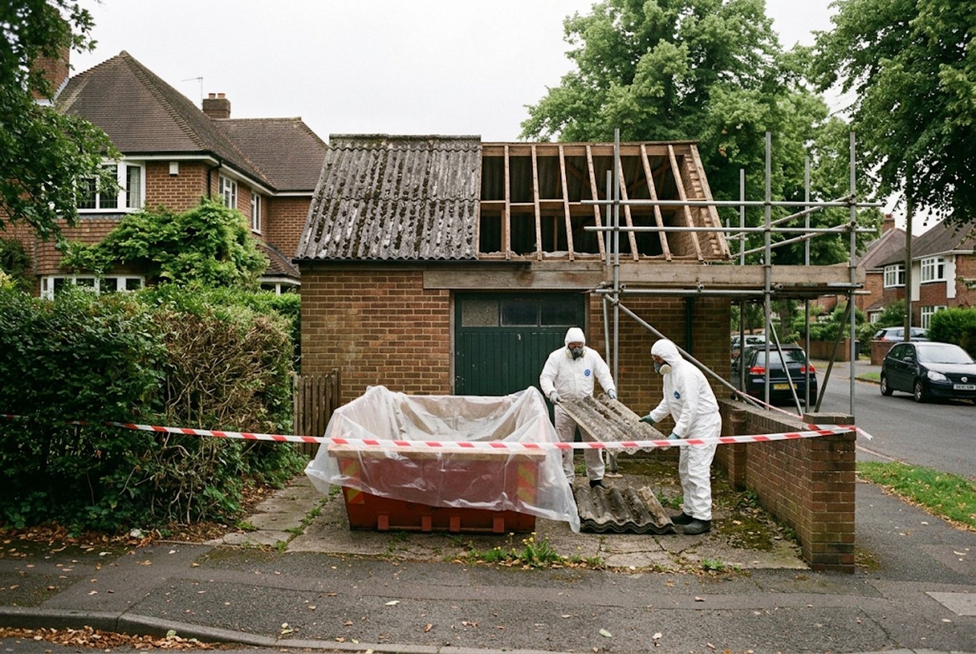 During: roof stripped back